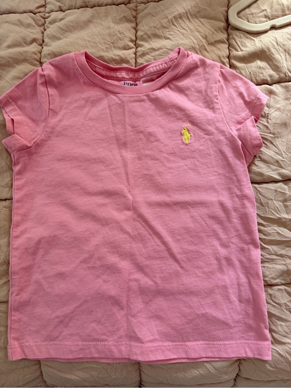 Polo by Ralph Lauren Pink Tee with Yellow Pony Embroidery